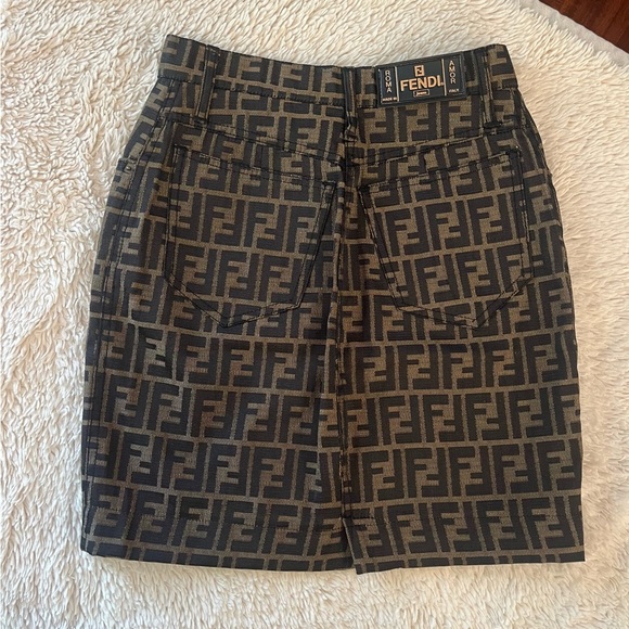 Fendi Brown and Black Mini Skirt - Picture 3 of 7